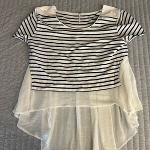 Free People Striped Blue and White Women's Top